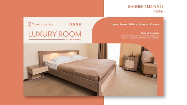 PSD hotel banner template theme