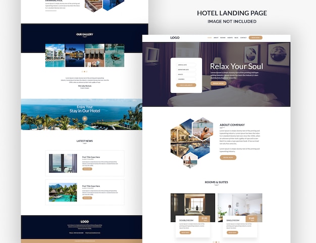 Hotel bestemmingspagina sjabloon