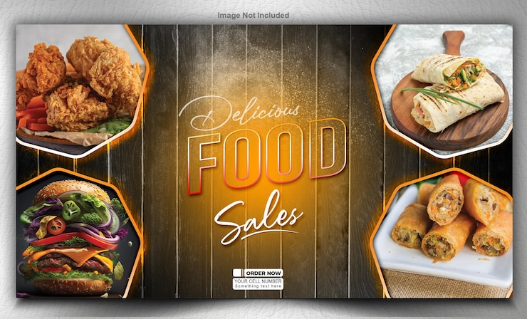 PSD hotel food banner design template
