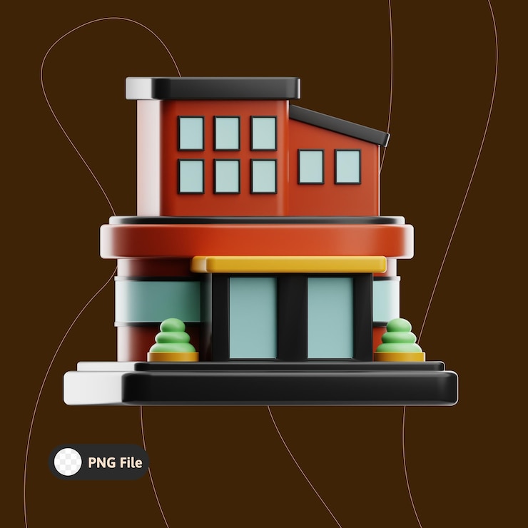 PSD hotel hotel travel illustration 3d