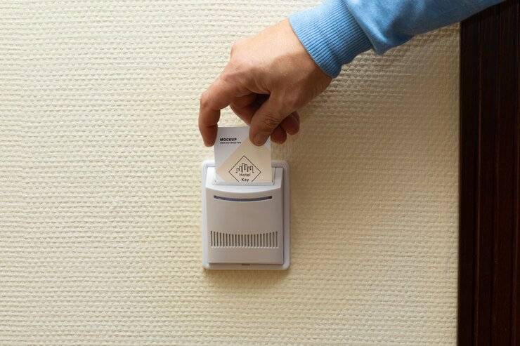 PSD hotel key card mockup