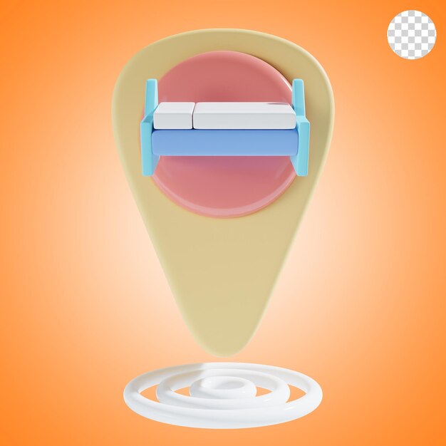 Hotel location 3d icon