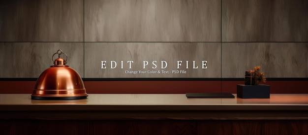 PSD hotel reception counter desk with service bell