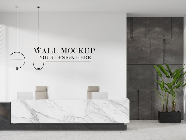 hotel reception wall mockup