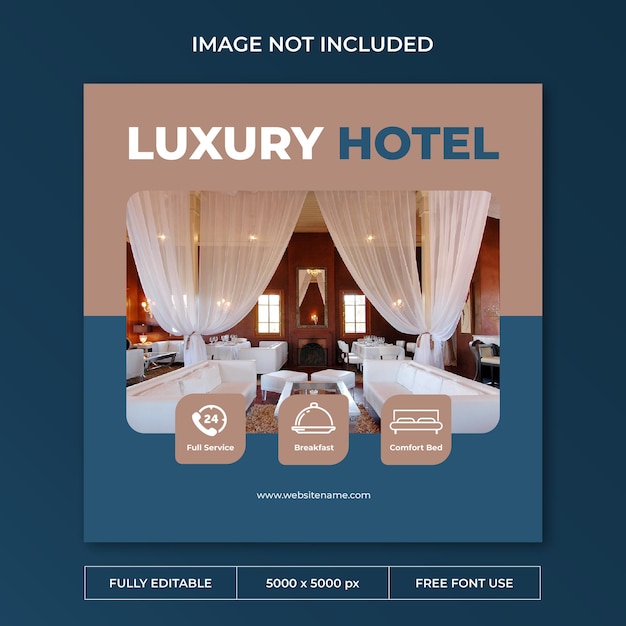 Hotel resort instagram post social media template