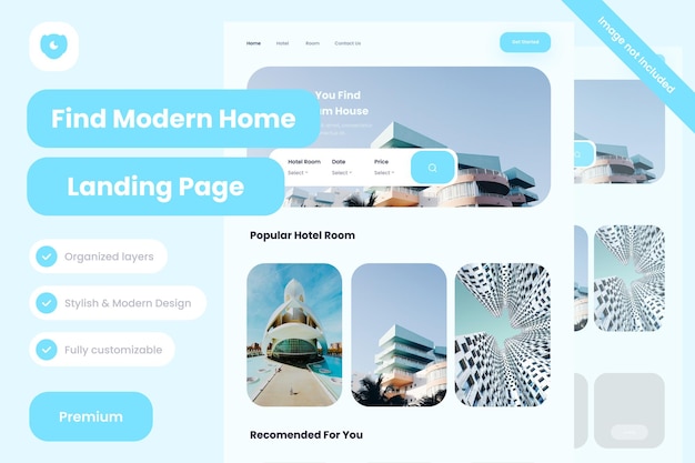 PSD hotel room landing pages website template