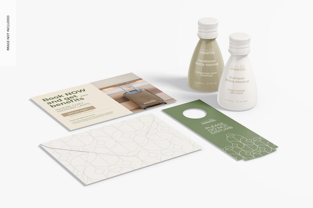 PSD hotel welcome kit mockup perspective