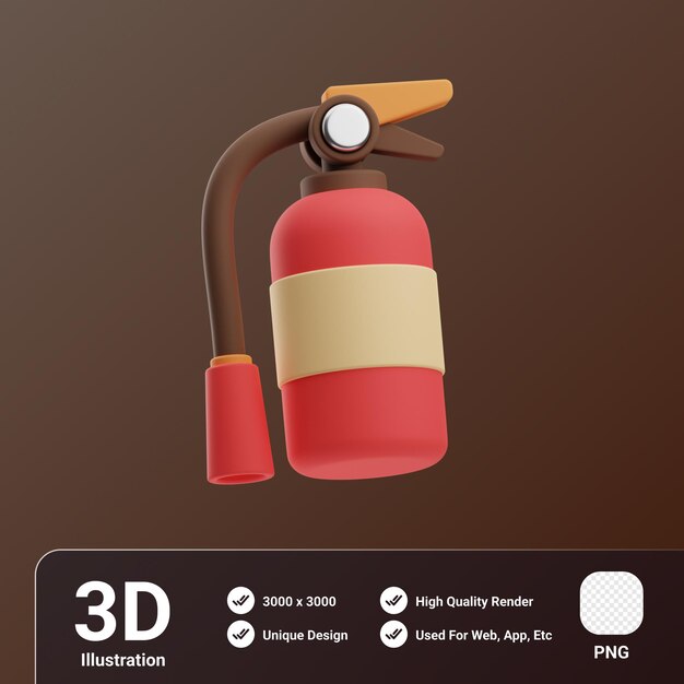 PSD hotelboeking object brandblusser 3d illustratie