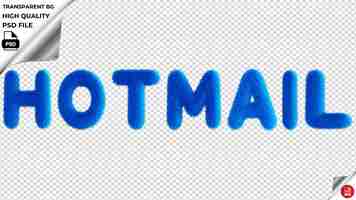 PSD hotmail typography blue fluffy text psd transparent