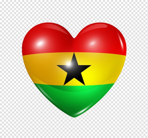 PSD hou van ghana symbool 3d hart vlagpictogram