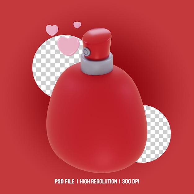 Hou van parfum 3d illustratie