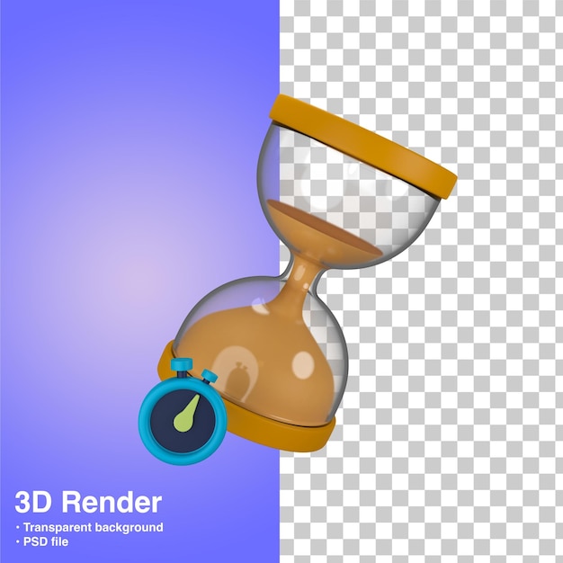 PSD hourglass 3d render