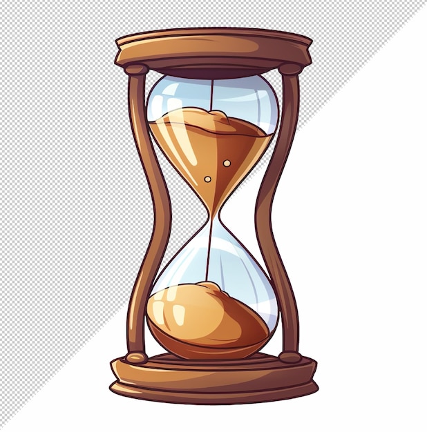 PSD hourglass cartoon style white background ai generative