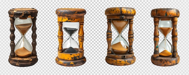 PSD hourglass isolated on transparent background antique hourglass png generative ai