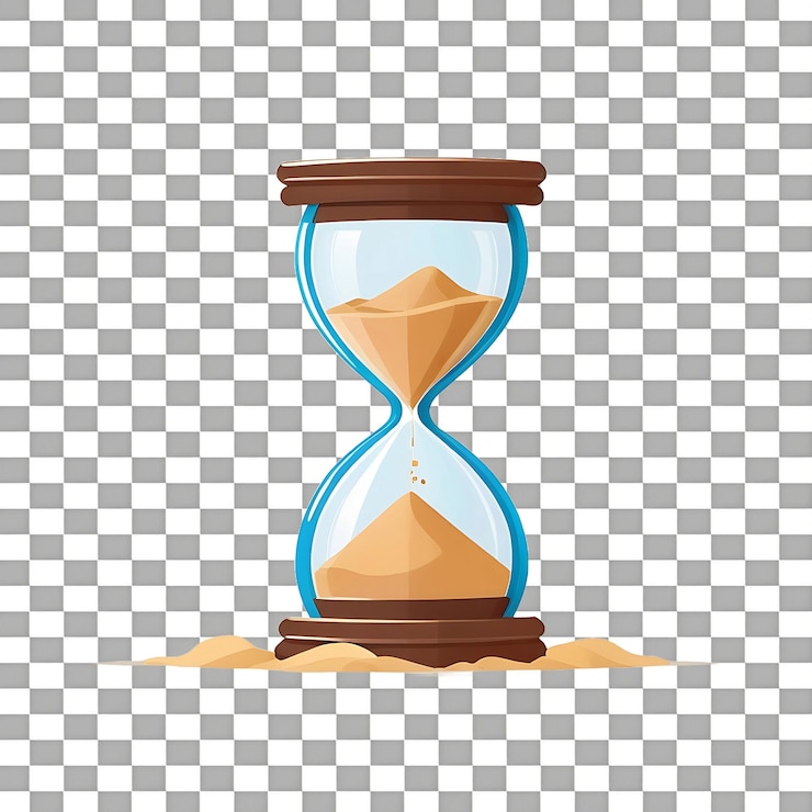 PSD hourglass isolated on a transparent background