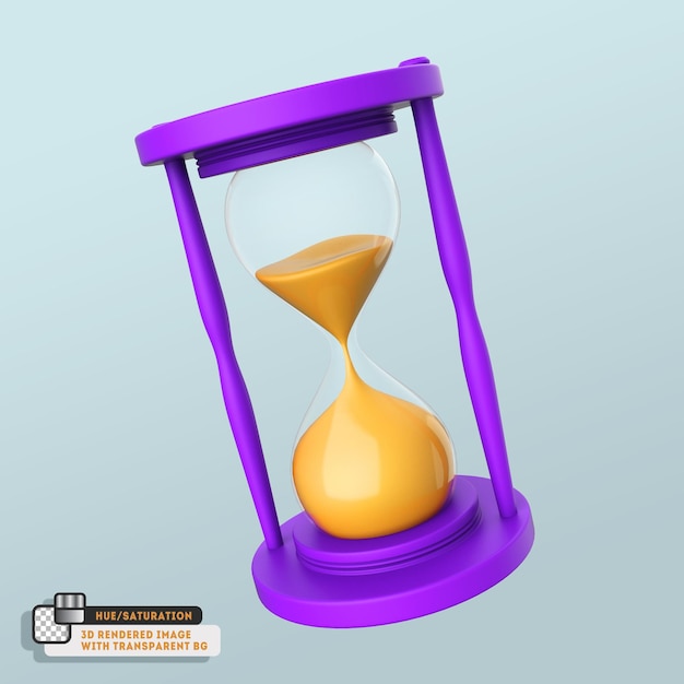 hourglass isolated on white background 3D icon Illustration