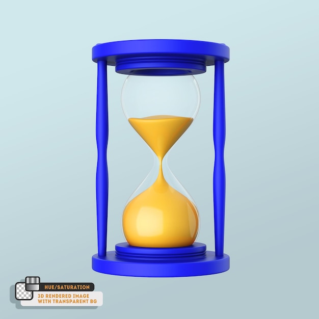 hourglass isolated on white background 3d icon illustration