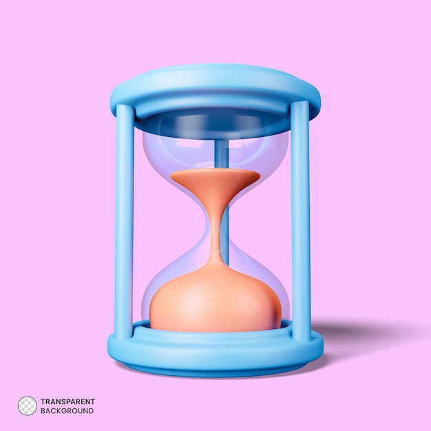 PSD hourglass sand clock isolated icon 3d render illustration