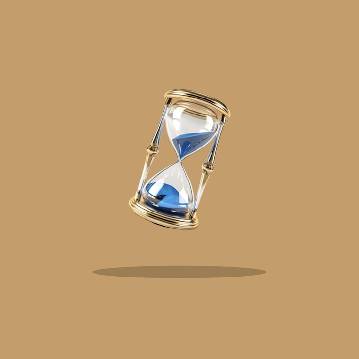 PSD a hourglass with a blue ball in it