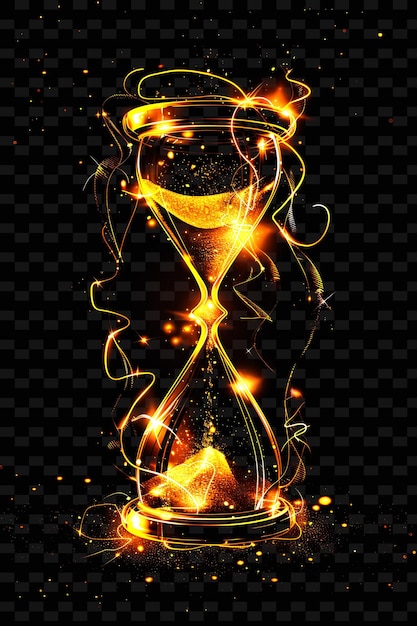 PSD a hourglass with a gold fish inside of it