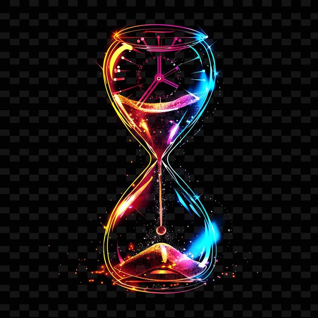 PSD a hourglass with the word hourglass on a black background