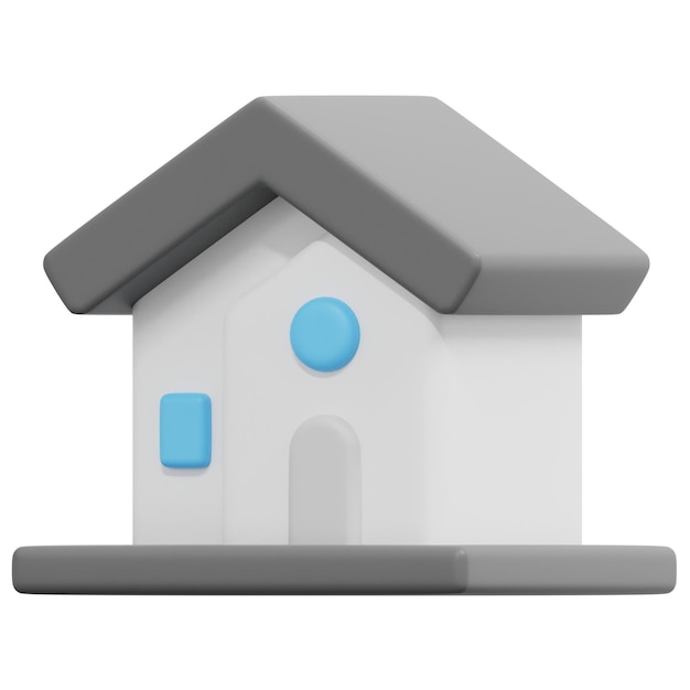 PSD house 3d render icon illustration