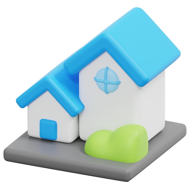 PSD illustrazione dell'icona di rendering 3d della casa