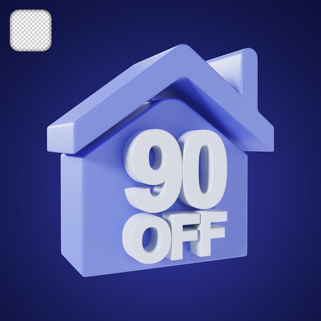 House 90 Percentage Discount 3d illustration