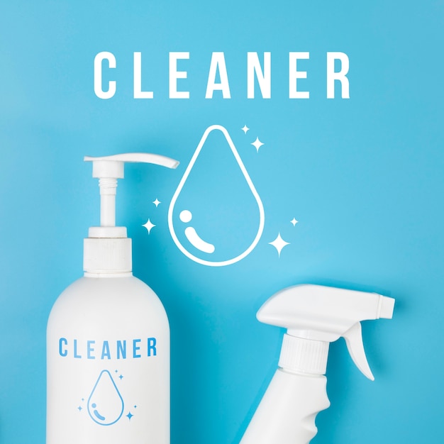 House cleaning product and spray mock-up