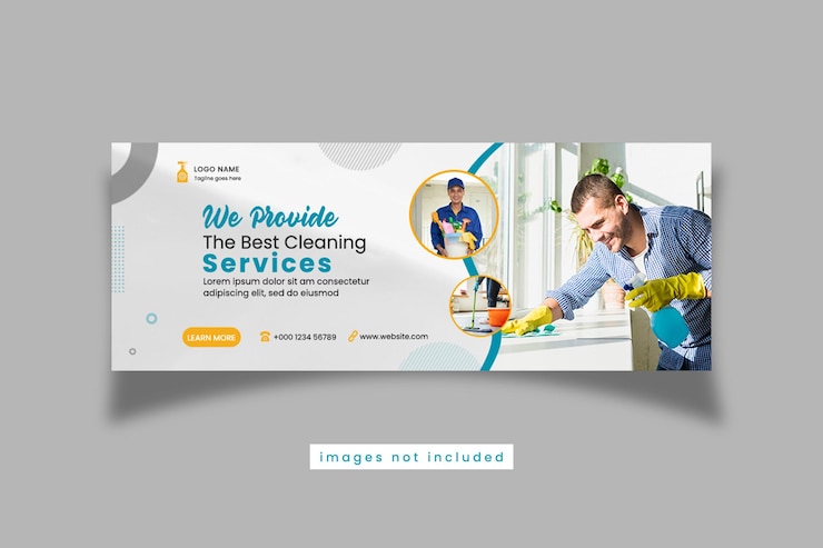 House cleaning service facebook cover or social media design