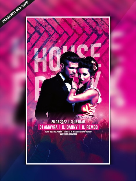 house club party instagram web banner template