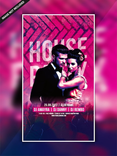 House club party instagram web banner template