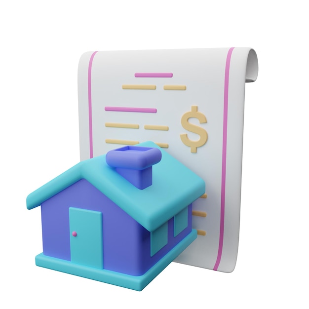 House credit 3d icon for banking