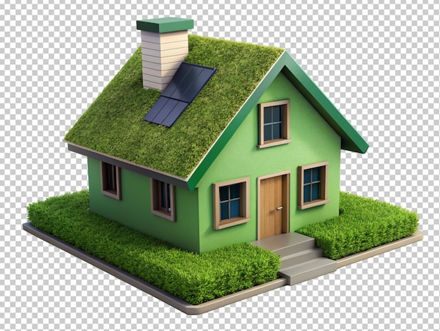 PSD house and ground with green grass