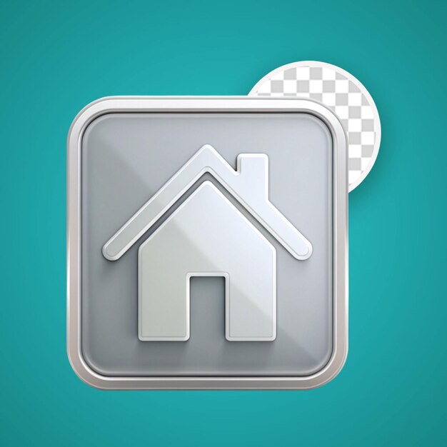 PSD house icon on white background