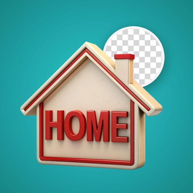 PSD house icon on white background