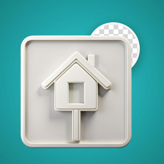 PSD house icon on white background