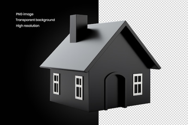 PSD Иконография дома 3d-рендеринг символа простого жилища