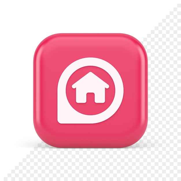 PSD 지도 핀 gps 위치 거리 검색 버튼 부동산 중개 앱 3d 아이콘의 집