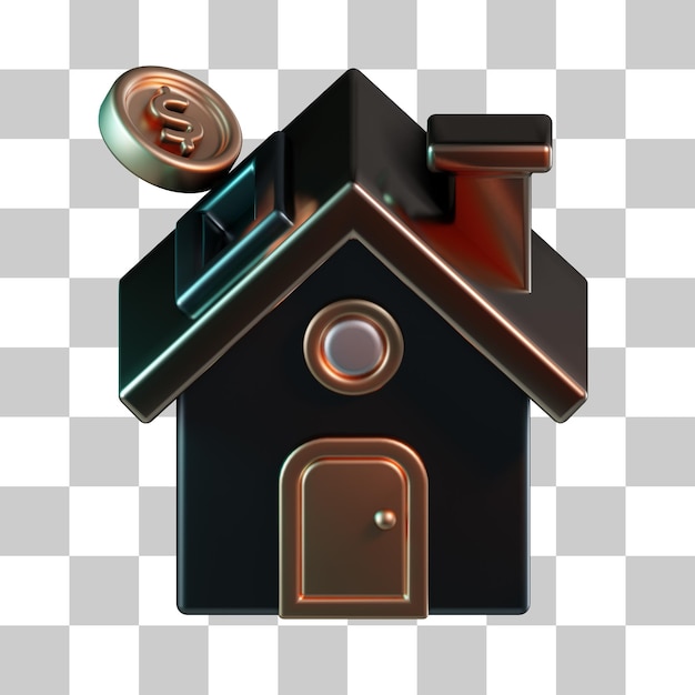 PSD house investment 3d icon