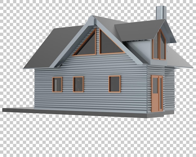 PSD house isolated on transparent background 3d rendering illustration