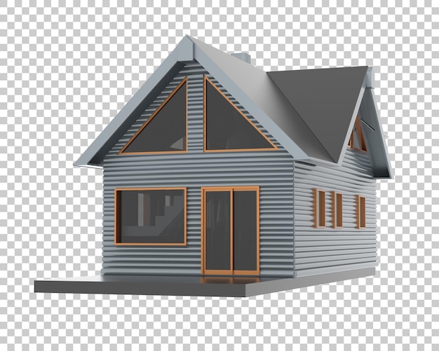 House isolated on transparent background 3d rendering illustration