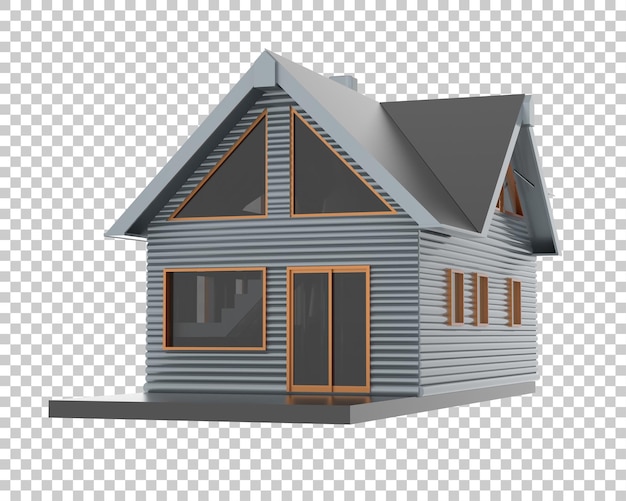 PSD house isolated on transparent background 3d rendering illustration