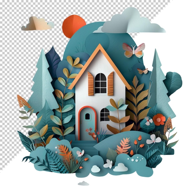 House isolated on transparent background