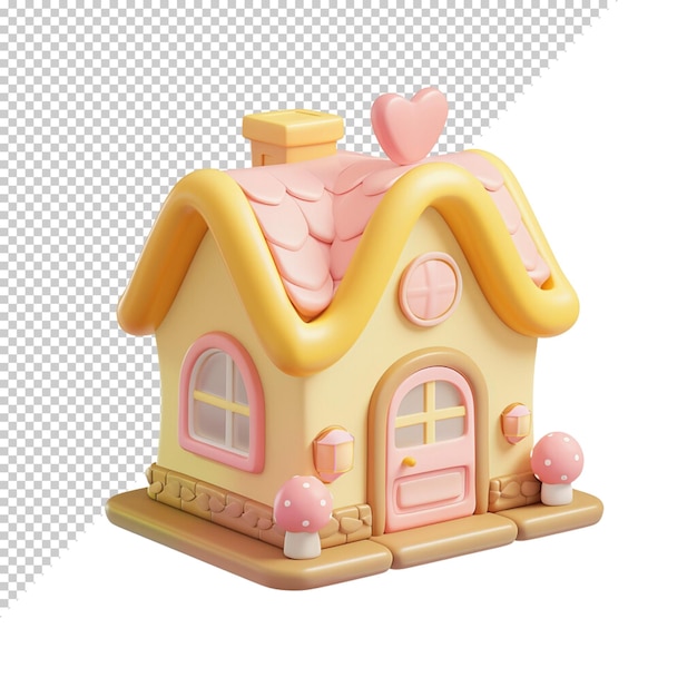 PSD house isolated on transparent background