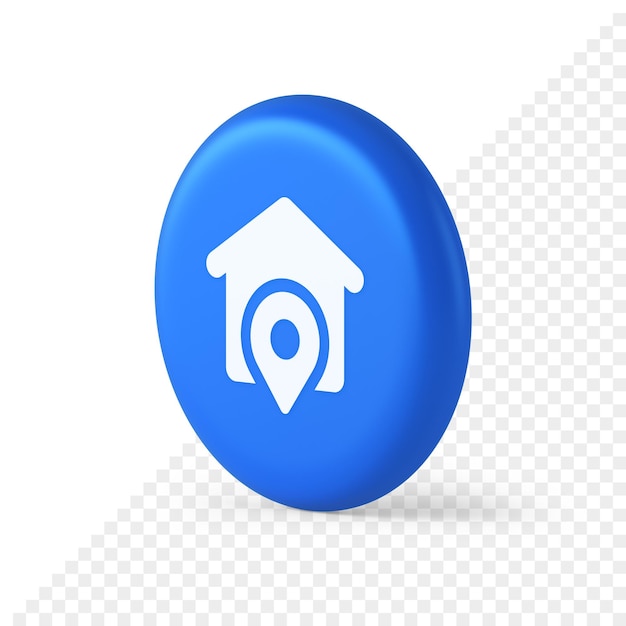 House location gps route button distance navigation map pin pointer address direction 3d isometric icon