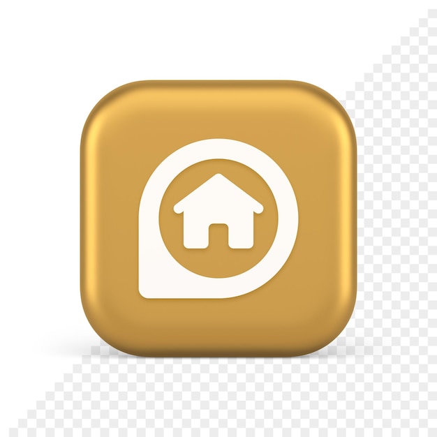 House in map pin gps location distance searching button real estate agency app 3d icon