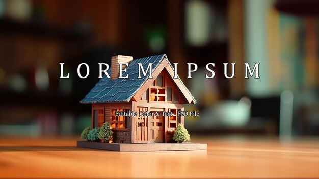 House model on wood table real estate agent offer house property insurance and security affordable housing concepts