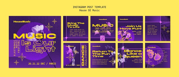 House music party  instagram posts
