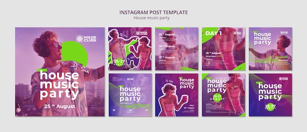 PSD house music party  instagram posts